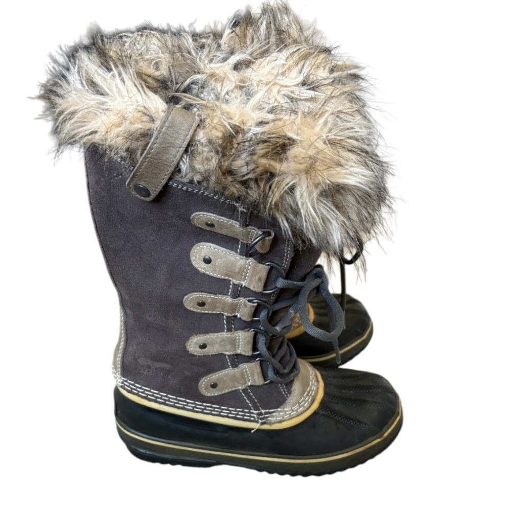 Sorel - Women's Joan of Arctic Boot - Size 6.5 - Gray Black & Tan -‎ Waterproof